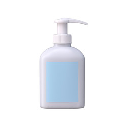Hand sanitizer, soap, isolated on a white background. 3d image