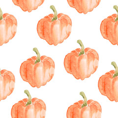 pumpkin, orange seamless pattern