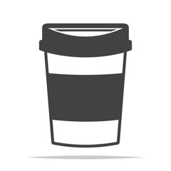 Disposable coffee cup icon vector isolated