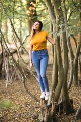 Portrait of a young woman in the future