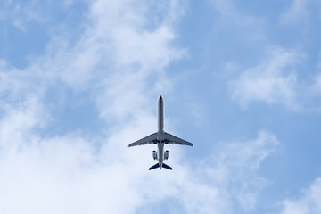Low angle view of a flying aeroplane