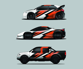 Car decal graphic wrap vector pack, abstract background