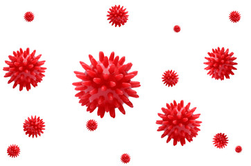 Concept of influenza virus, coronavirus on a white background.