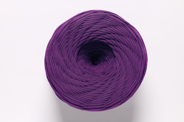 one ball of knitted yarn, closeup