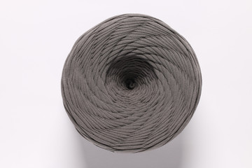 one ball of knitted yarn, closeup