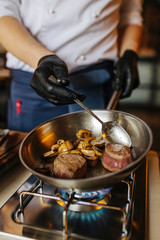 Restaurant portion of grilled meat 