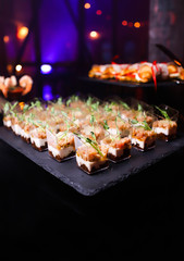 Asian meal with different seafood