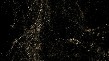 Golden Glitter Splash background, Magical Particles