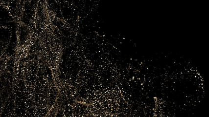 Golden Glitter Splash background, Magical Particles