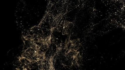 Golden Glitter Splash background, Magical Particles