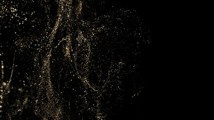 Golden Glitter Splash background, Magical Particles