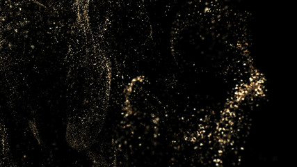 Golden Glitter Splash background, Magical Particles