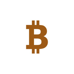 Bitcoin currency icon logo design vector