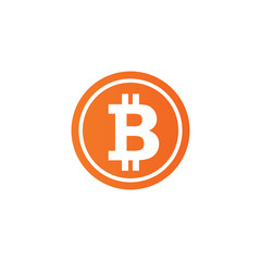 Bitcoin currency icon logo design vector