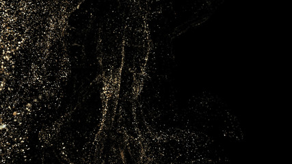 Golden Glitter Splash background, Magical Particles