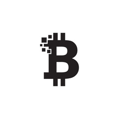 Bitcoin currency icon logo design vector
