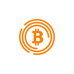 Bitcoin currency icon logo design vector