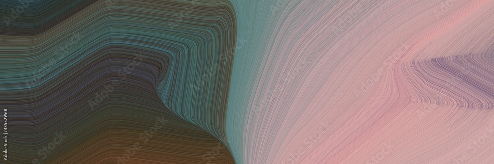 Aufkleber abstract dynamic curved lines artistic banner with rosy brown, dark slate gray and light slate gray 