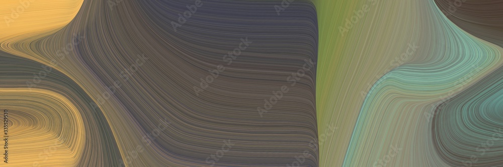 Poster abstract dynamic curved lines moving banner design with dim gray, sandy brown and gray gray colors. elegant curved lines with fluid flowing waves and curves