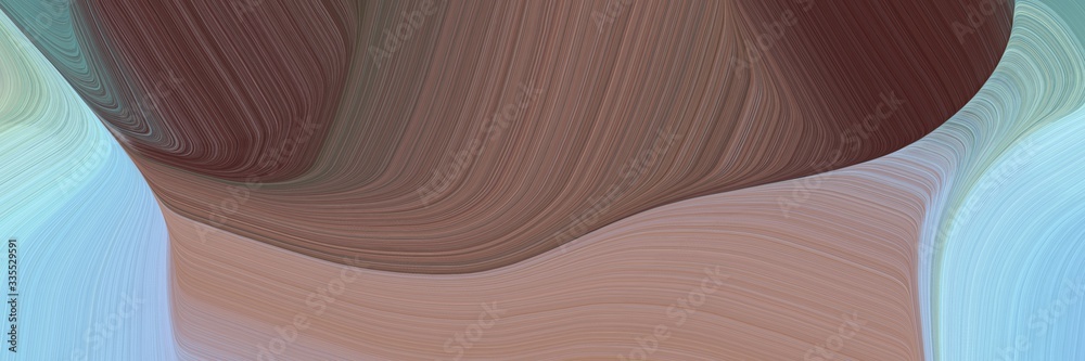 Poster abstract dynamic curved lines dynamic horizontal header with pastel brown, light blue and dark gray 