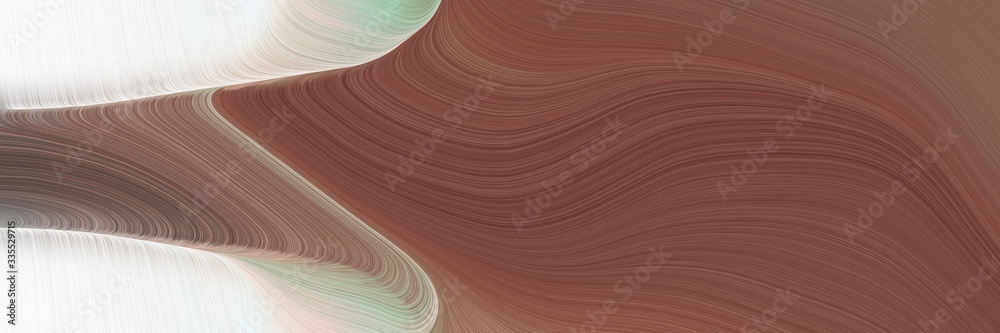 Poster abstract dynamic curved lines dynamic horizontal banner with pastel brown, beige and dark gray color
