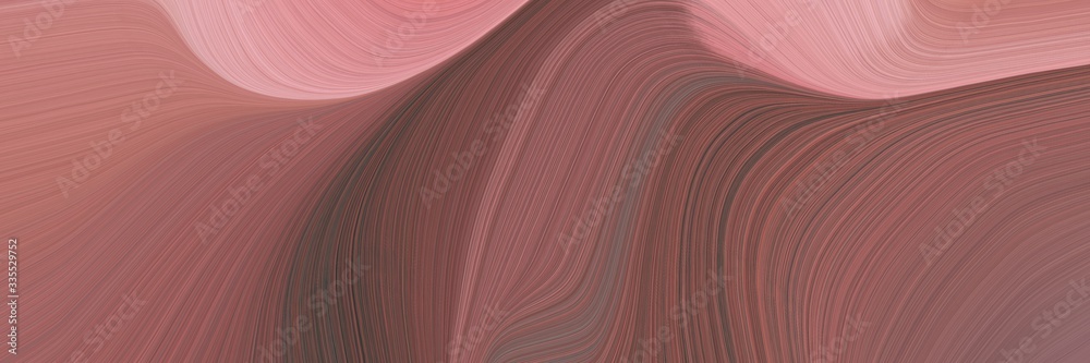 Poster abstract dynamic curved lines moving banner with pastel brown, tan and dark slate gray colors