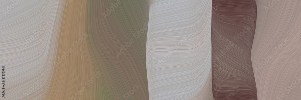 Poster abstract dynamic curved lines colorful designed horizontal header with gray gray, old mauve and ash gray colors. elegant curved lines with fluid flowing waves and curves