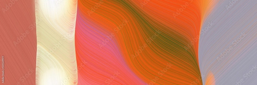 Poster abstract dynamic curved lines flowing banner design with coffee, pastel gray and dark gray colors. elegant curved lines with fluid flowing waves and curves