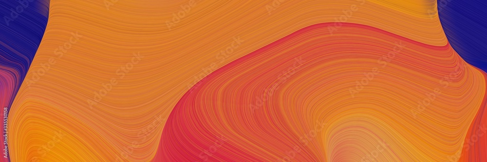 Aufkleber abstract dynamic curved lines artistic header design with bronze, midnight blue and crimson colors. elegant curved lines with fluid flowing waves and curves