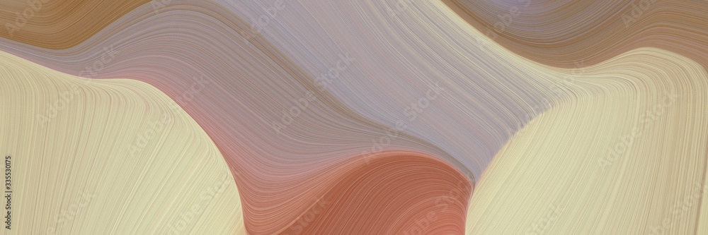 Aufkleber abstract dynamic curved lines artistic designed horizontal header with rosy brown, dark gray and pastel brown colors