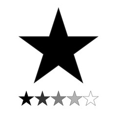 Obraz premium five-pointed black flat icon with set of gray colors stars