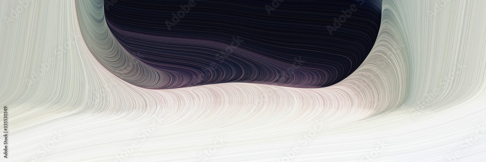 Poster abstract dynamic curved lines surreal banner with very dark blue, light gray and gray gray colors. elegant curved lines with fluid flowing waves and curves