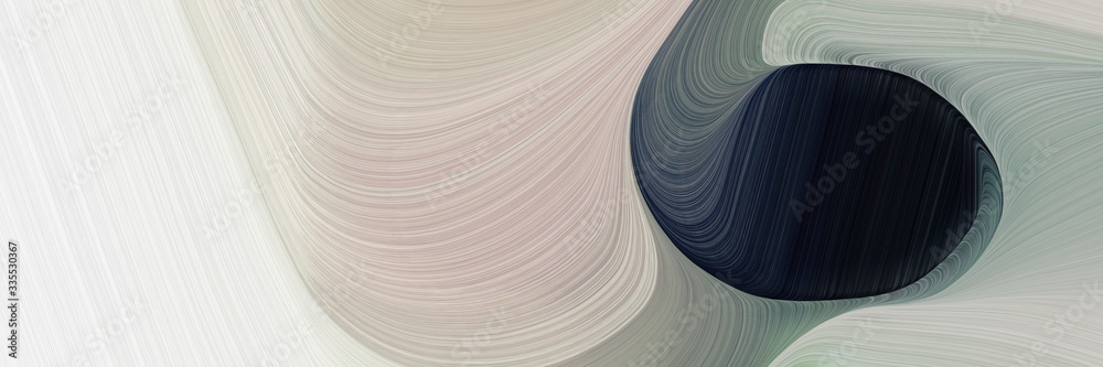 Poster abstract dynamic curved lines colorful horizontal banner with pastel gray, very dark blue and gray gray colors. elegant curved lines with fluid flowing waves and curves