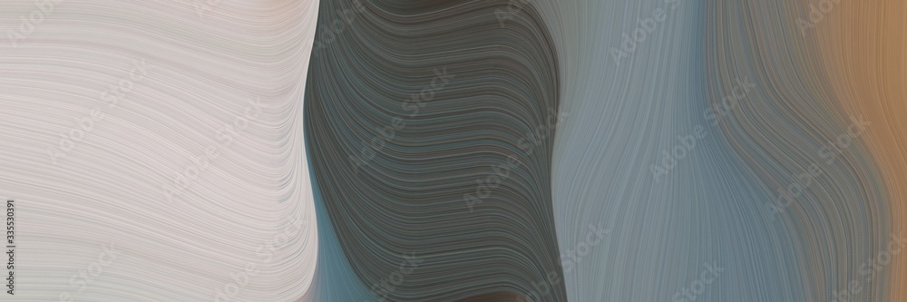Aufkleber abstract dynamic curved lines surreal horizontal header with dim gray, pastel gray and pastel brown 