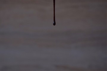 Gota de miel de caña cayendo