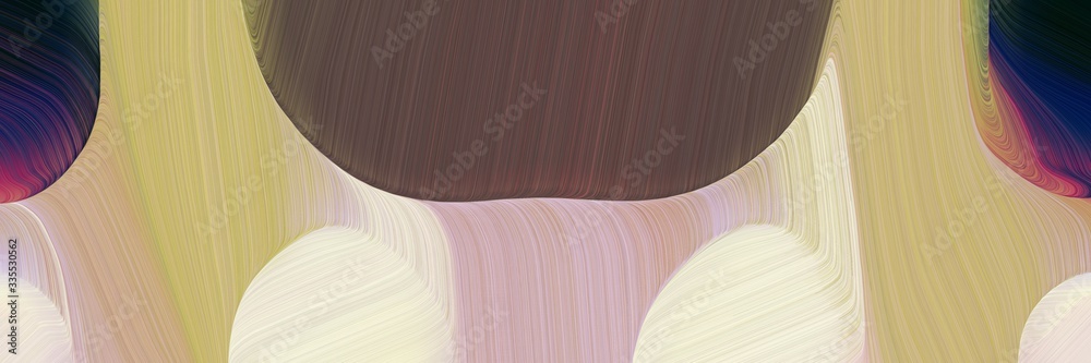 Aufkleber abstract dynamic curved lines moving horizontal header with tan, dark slate gray and old mauve colors
