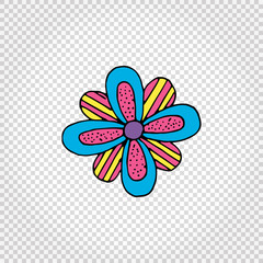 Flower icon. Simple colored hand drawn illustration. Isolated vector.