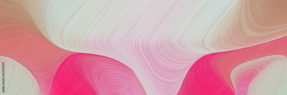 Poster abstract dynamic curved lines flowing designed horizontal banner with pastel gray, moderate pink and pale violet red colors