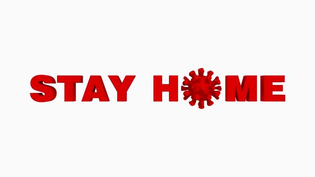 3d animation of covid 19 coronavirus campaign to stay home and stay safe. lifestyle activity that you can do at home to stay healthy 4K