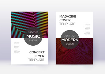 Modern cover design template set. Rainbow abstract