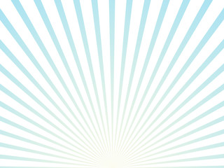 Sunlight rays blue and white color burst background. Sun beam ray sunburst wallpaper. Retro bright backdrop. Vintage poster vector illustration