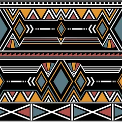 Foto op Plexiglas anti-reflex Etnische stijl Geometrische etnische Oosterse naadloze patroon traditionele stijl. Vectorillustratie Afrikaanse sieraad.