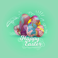 Happy Easter Card. Vector Illustration