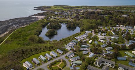 Aerial view of Haven Hafan Y Mor Holiday Park, Pwllheli, LLyn Peninsula, Wales, UK