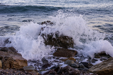 waves on the rocks