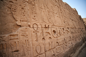 Fototapeta na wymiar Karnak Temple, the largest temple complex of ancient Egypt, the main state of the New Kingdom sanctuary. Included in the list of UNESCO World Heritage Site.