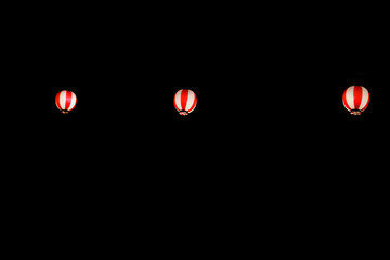 Hanging Japanese paper lanterns for Bon dance festival