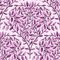 Scallop leaf branch seamless vector pattern