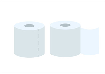 Toilet paper . Mass shopping during coronavirus pandemic.Flat vector illustration