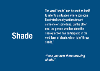 Shade, a popular slang word in 2020
